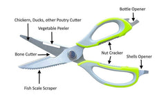 Stainless Steel Scissor With Nut Cracker & Bottle Opener - Pack Of 1