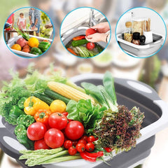 Shopper52 Stainless Steel Kitchen Knife Knives Set with Vegetable Fruit Chopping Board - CMHKN3in1