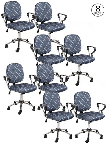 FasHome Beautiful Office Chair Cover/Stretchable Removable & Washable Cover (Pack of 8)