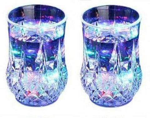 Craftfry Colorful LED Flashing Melamine (200 ml) PACK OF 2 Plastic Fondue Mug  (200 ml, Pack of 2