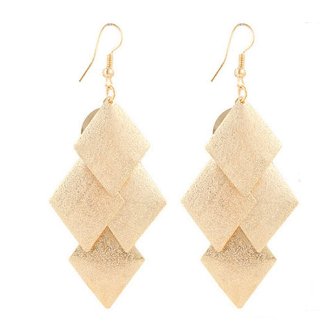 New Creative Leaf Earrings Geometric Long Temperament Earrings Gold Silver Ladies Fashion Daily Jewelry Gift 925