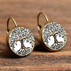 Life Mandala Flower Vintage Bronze Earrings Leopard Patten Retro Ear Hook Party Jewelry Valentine Gift For Women Girls 32 Styles