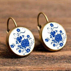 Life Mandala Flower Vintage Bronze Earrings Leopard Patten Retro Ear Hook Party Jewelry Valentine Gift For Women Girls 32 Styles