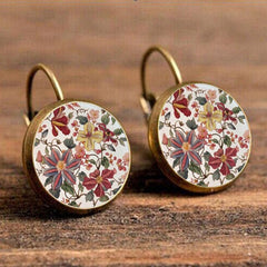 Life Mandala Flower Vintage Bronze Earrings Leopard Patten Retro Ear Hook Party Jewelry Valentine Gift For Women Girls 32 Styles