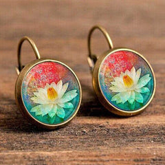 Life Mandala Flower Vintage Bronze Earrings Leopard Patten Retro Ear Hook Party Jewelry Valentine Gift For Women Girls 32 Styles