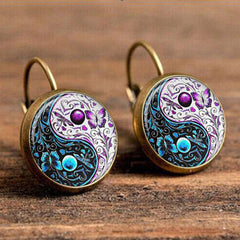 Life Mandala Flower Vintage Bronze Earrings Leopard Patten Retro Ear Hook Party Jewelry Valentine Gift For Women Girls 32 Styles