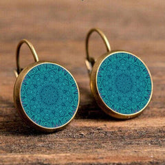 Life Mandala Flower Vintage Bronze Earrings Leopard Patten Retro Ear Hook Party Jewelry Valentine Gift For Women Girls 32 Styles