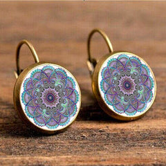 Life Mandala Flower Vintage Bronze Earrings Leopard Patten Retro Ear Hook Party Jewelry Valentine Gift For Women Girls 32 Styles