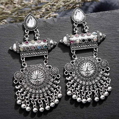 Crazy Feng Antique Gold Color Statement Earrings for Women Bell Long Pendant Jhumka Indian Gyspy Earring Mujer Accessories