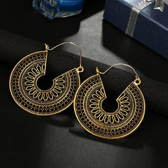 Crazy Feng Antique Gold Color Statement Earrings for Women Bell Long Pendant Jhumka Indian Gyspy Earring Mujer Accessories