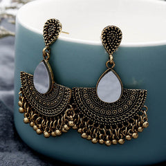 Crazy Feng Antique Gold Color Statement Earrings for Women Bell Long Pendant Jhumka Indian Gyspy Earring Mujer Accessories