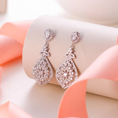 Tuliper Bridal Earrings Wedding For Women Silver 925 Femme kolczyki Slubne серьги Zircon Party Jewelry 귀걸이