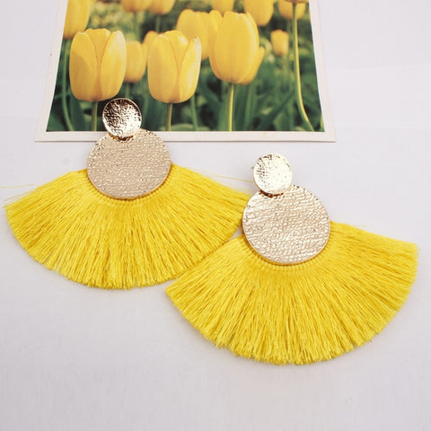 Women Girls  Drop Tassel Earrings Bohemian Dangle Earrings