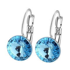 Free shipping New Fashion Hot Sale Women/Girl's Gold-color Bright CZ Crystal Stone Romantic Style Dangle Earrings For Women