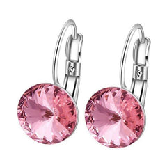 Free shipping New Fashion Hot Sale Women/Girl's Gold-color Bright CZ Crystal Stone Romantic Style Dangle Earrings For Women