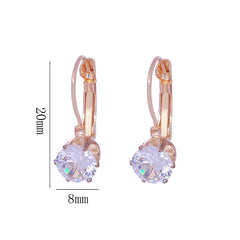 Free shipping New Fashion Hot Sale Women/Girl's Gold-color Bright CZ Crystal Stone Romantic Style Dangle Earrings For Women