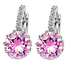 Free shipping New Fashion Hot Sale Women/Girl's Gold-color Bright CZ Crystal Stone Romantic Style Dangle Earrings For Women