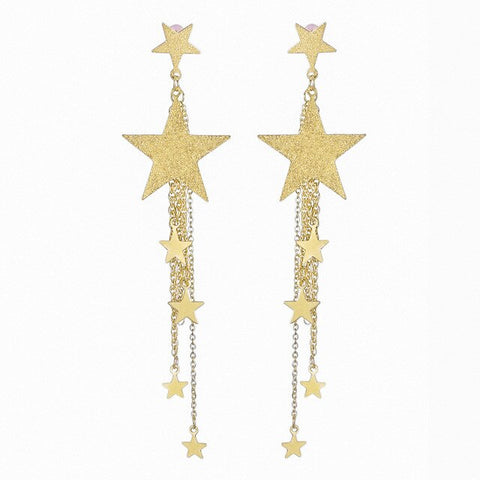 Exquisite And Elegant five-pointed Star Long Tassel Earrings Wild Fashion Business Casual Earrings Daily Jewelry Banquet Ladies