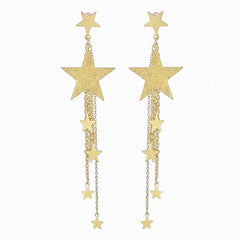 Exquisite And Elegant five-pointed Star Long Tassel Earrings Wild Fashion Business Casual Earrings Daily Jewelry Banquet Ladies