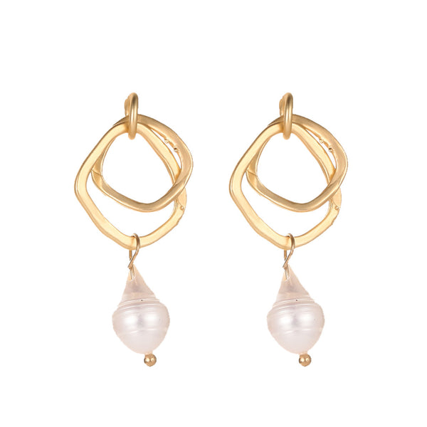 Hot Irregular Shaped Bead Earrings For Women Jewelry Geometry Square Creative Earrings Female Daily Casual Office Accessories